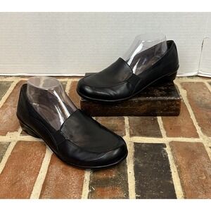 Naturalizer Black Leather Loafers Natural Soul Low Heel Slip On‎ Shoes Women 8.5